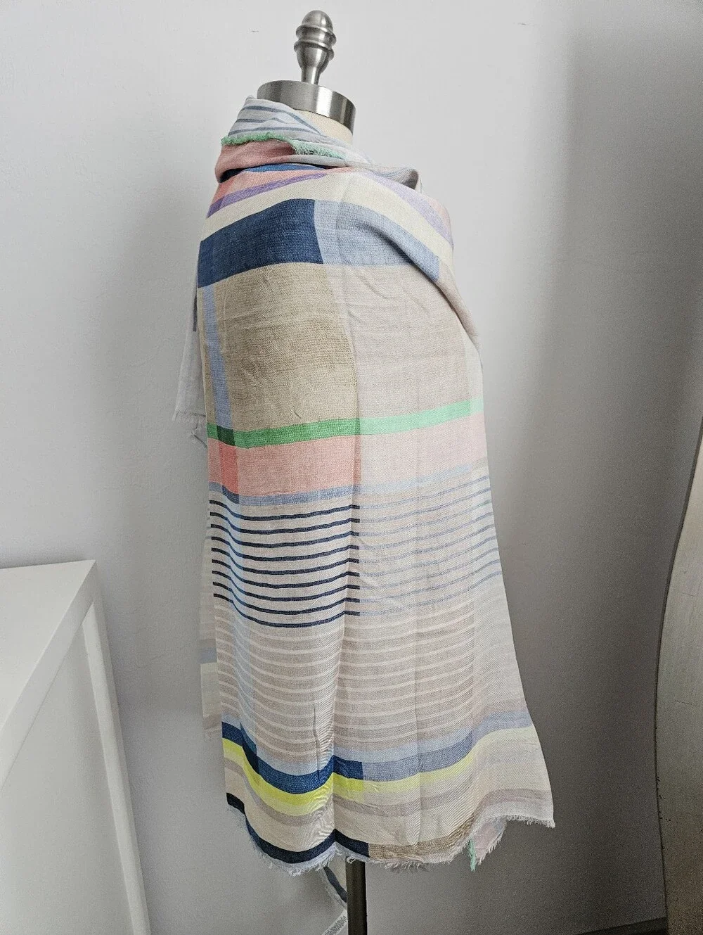 ECHO Colorful Graphic Geometric Plaid Modal Scarf Wrap | SZ 72